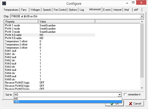 Change PWM 4 value to YES